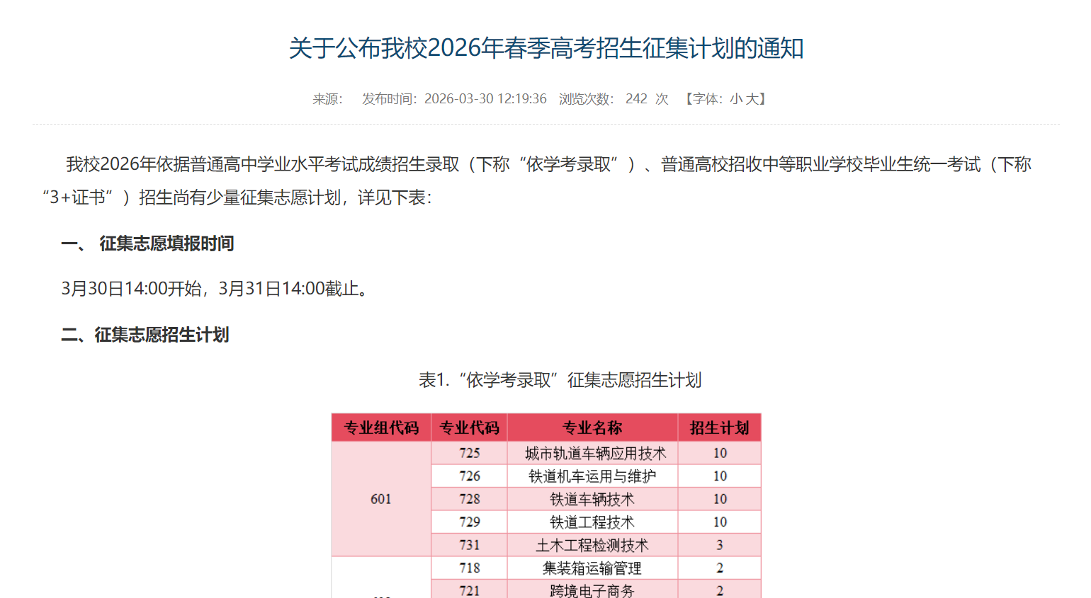 广州铁路职业技术学院 | 2026年春季高考招生征集计划
